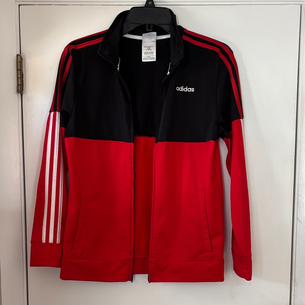 adidas Kids Red and Black Jacket